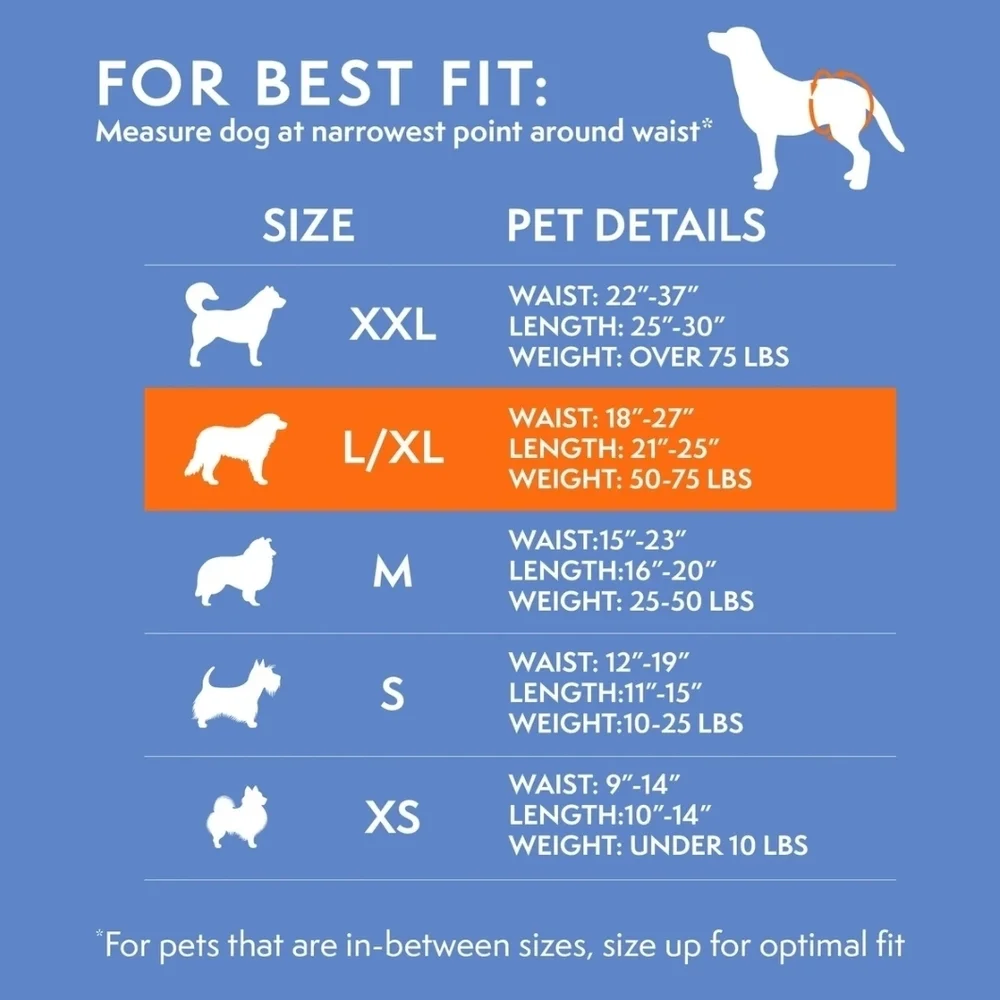 Simple Solution NIP 30 Count Disposable Female Dog Diapers Sz Large/XL (18-27in)
